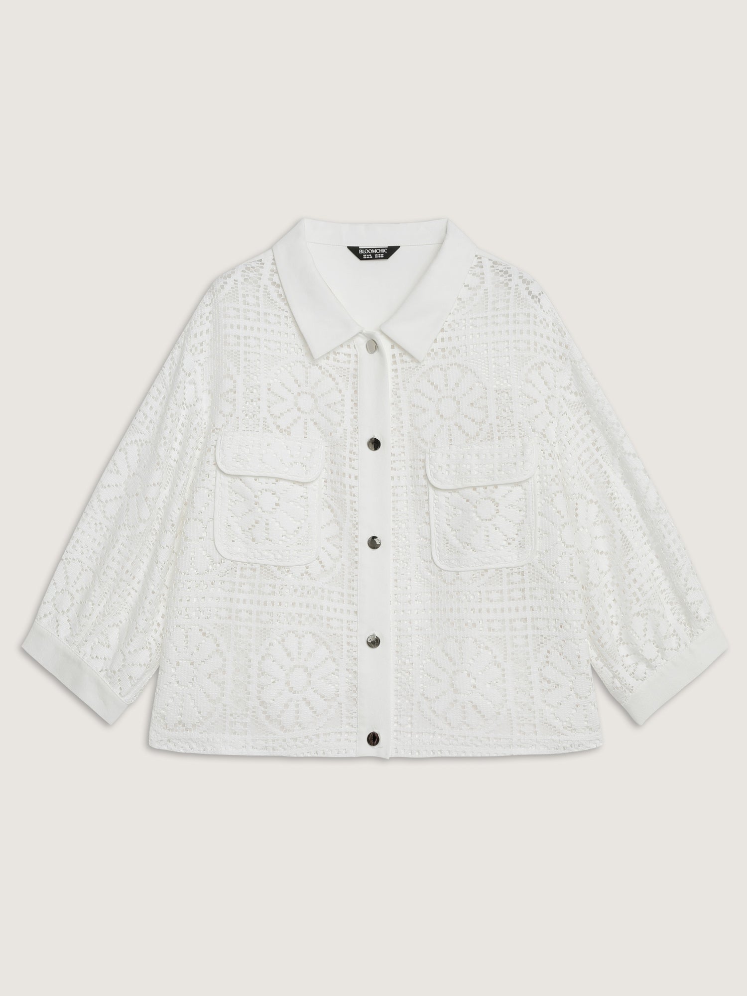 Cut-Out Lace Relaxed-Fit Kimono