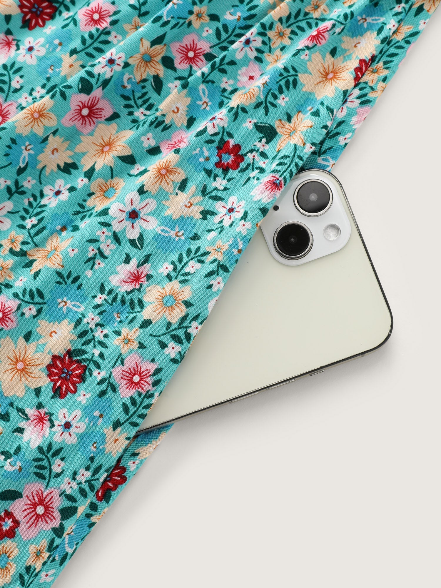 Floral Print Color Contrast Cami Maxi Dress