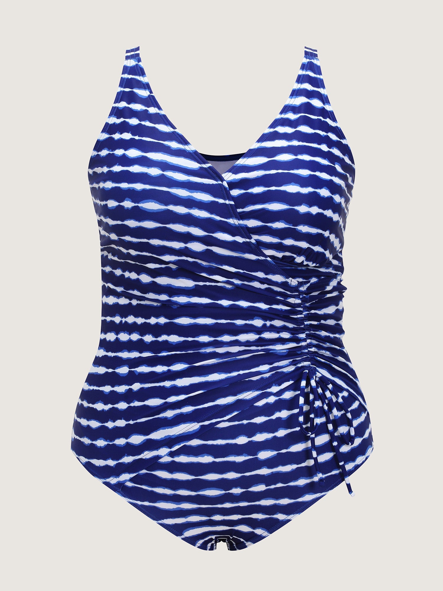 Tie-Dye Effect Striped Print One-Piece Swim