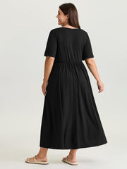Checkered Layered Cross-Tie Maxi Dress