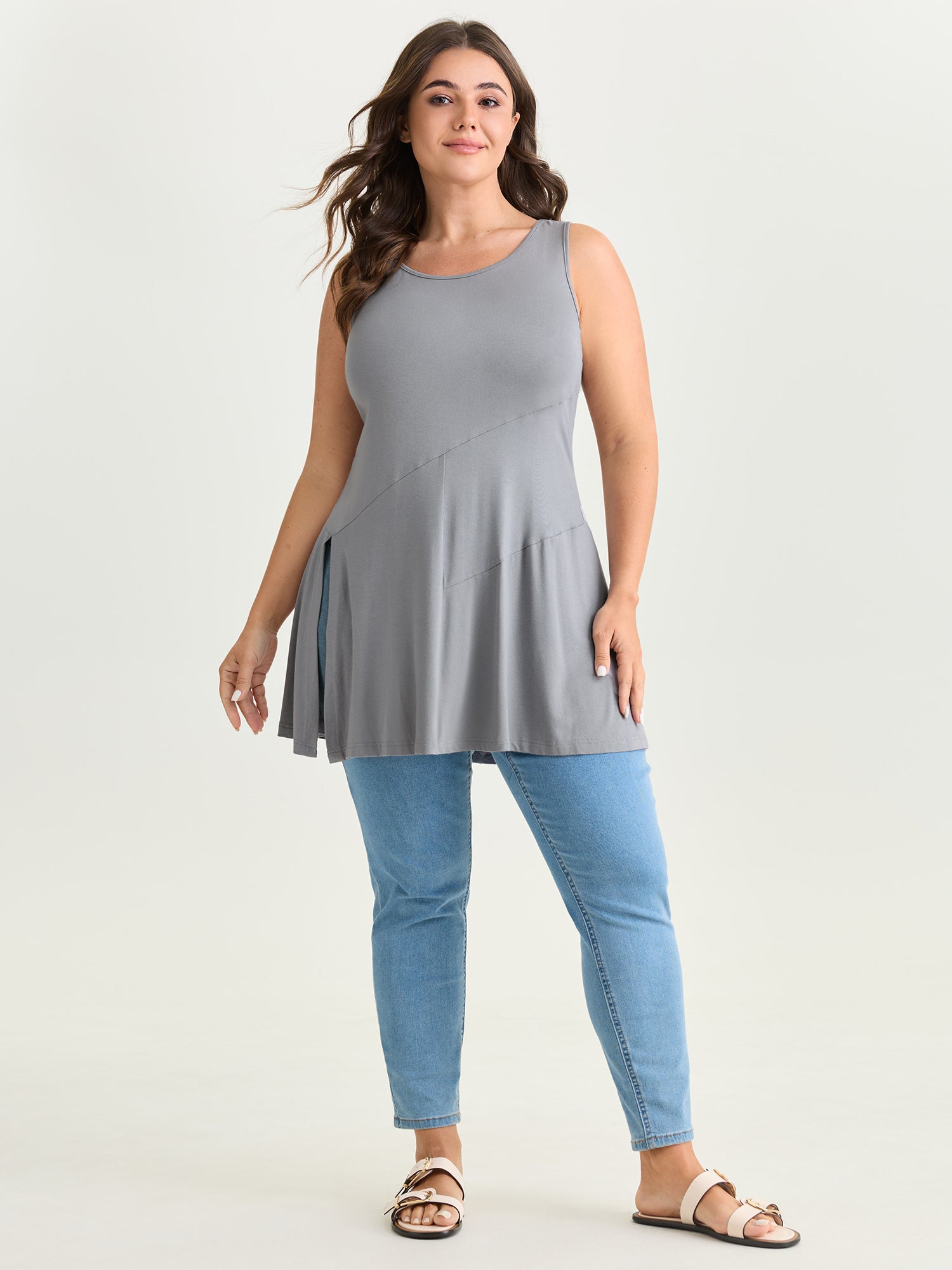 Supersoft Side Seams Flowy Tank Top