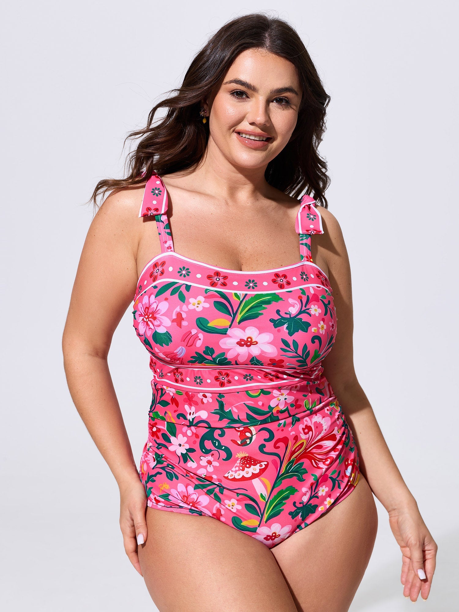 Sheer Sarong Set Flora Print One-Piece Swim