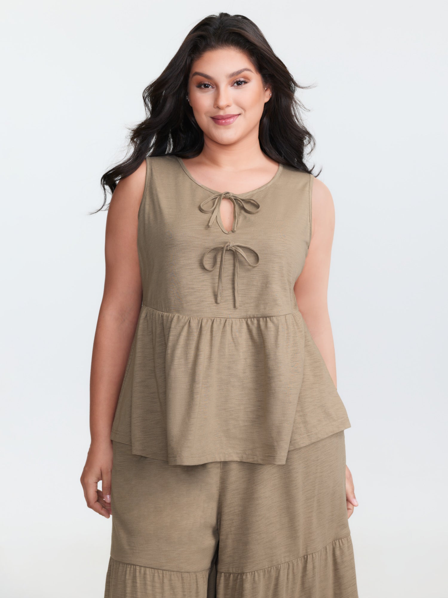 Supersoft Textured Front Tie Tiered Lounge Set