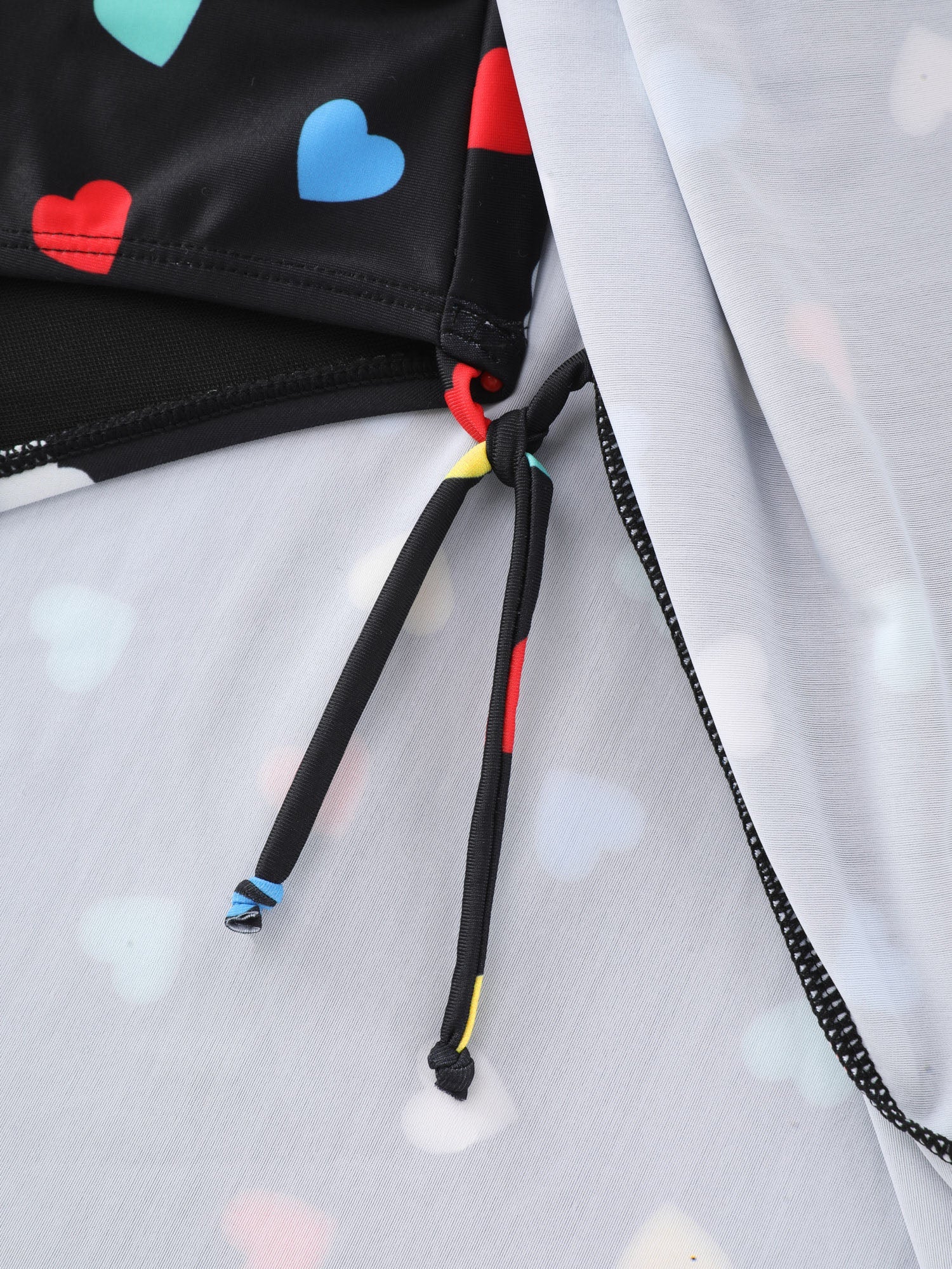 Colorful Heart Print Pockets Swim Dress