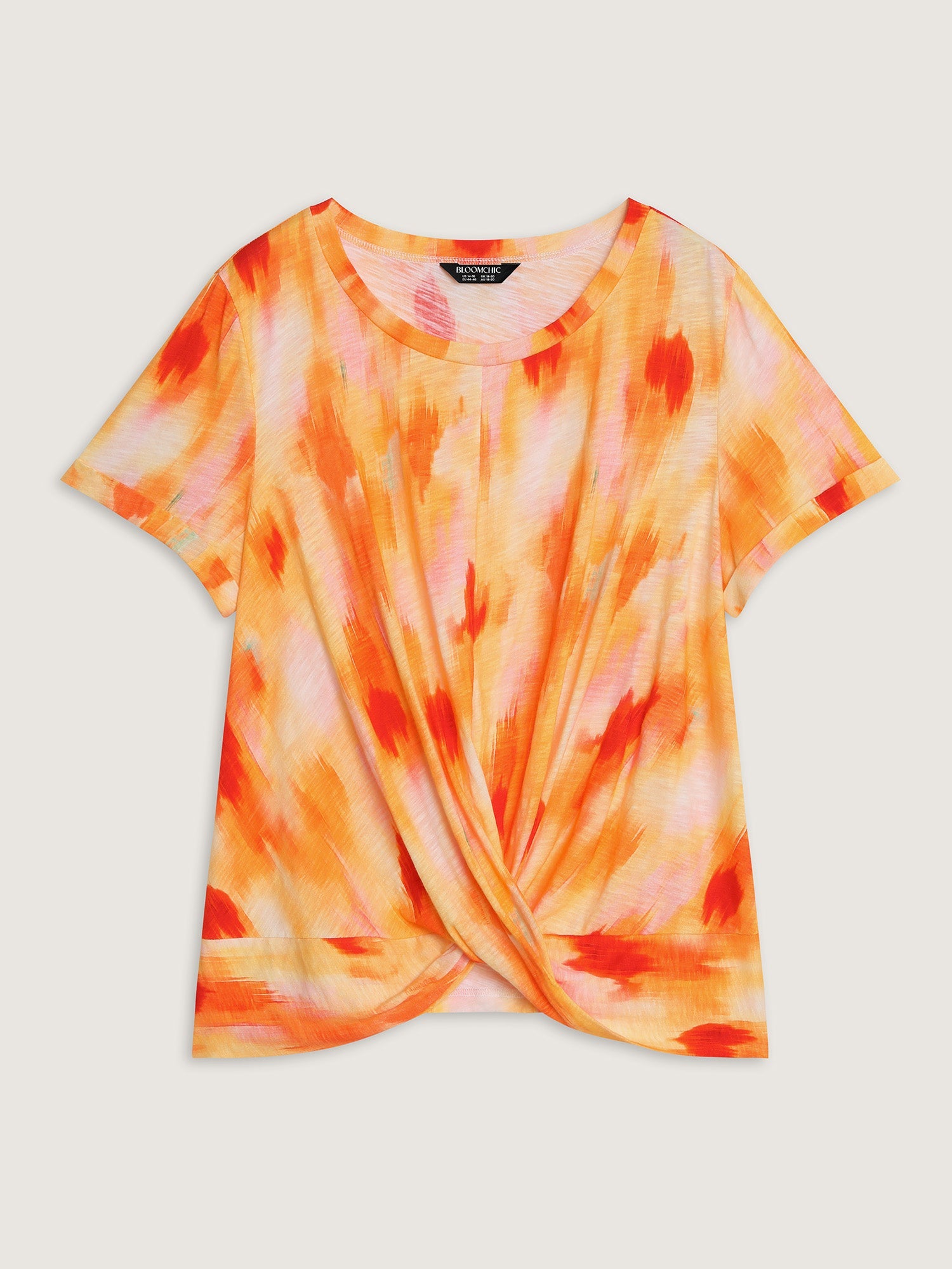 Cotton Gradient Blend Overlap Front T-Shirt