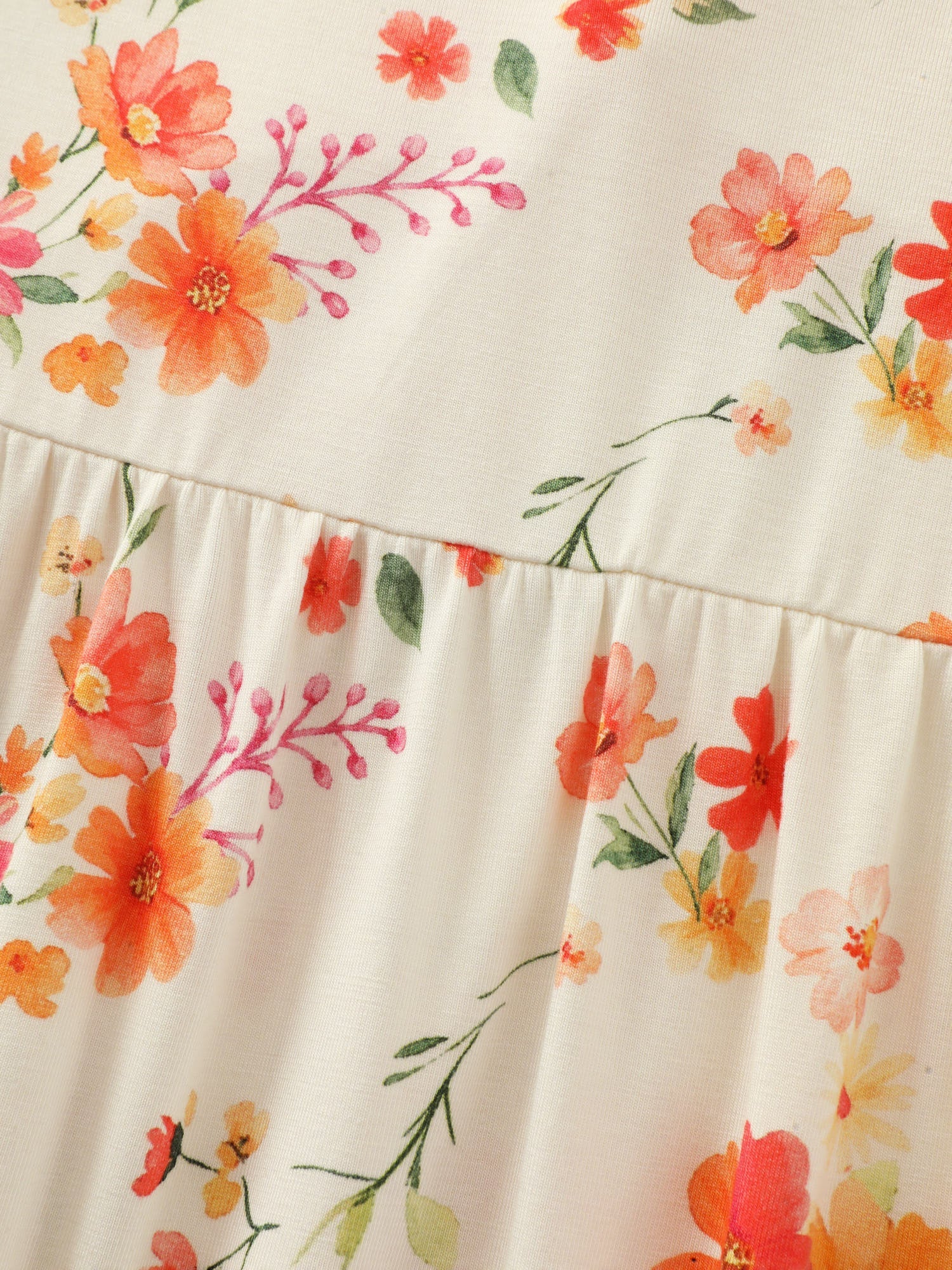 Stretchy Floral Print V-Neck Knit Top