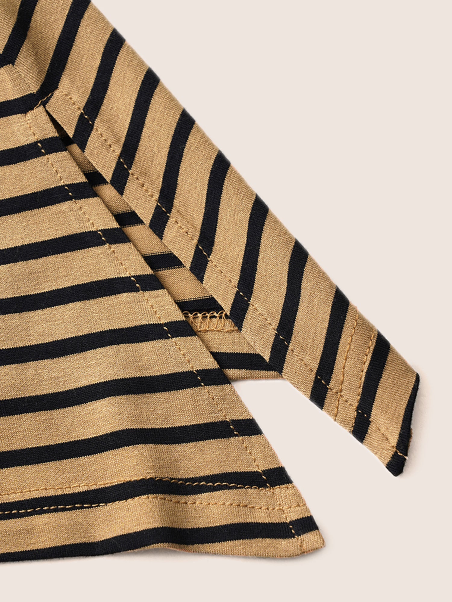Striped Pocket Asymmetrical Split Hem Tunic T-shirt