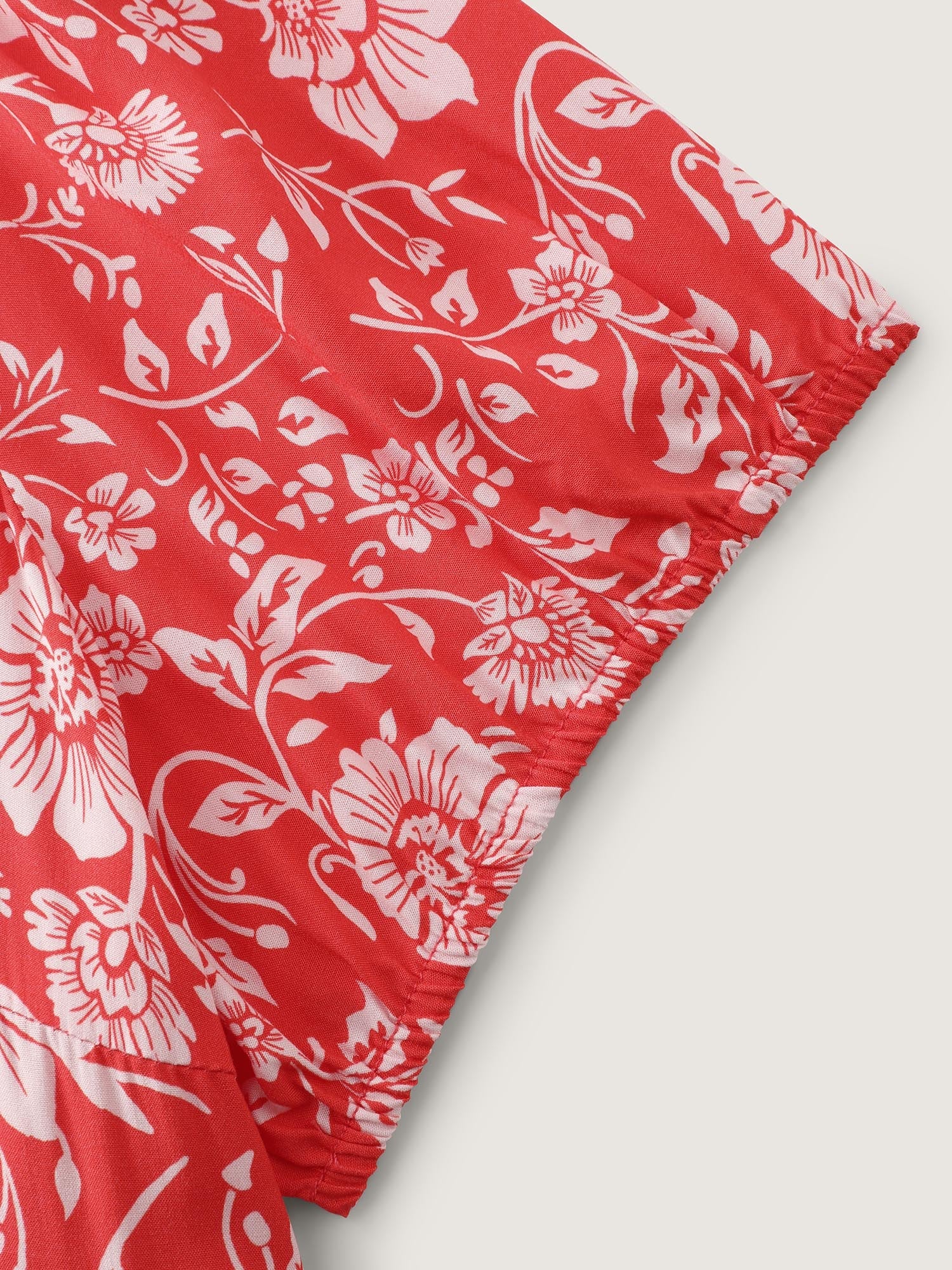 Floral Print Puffy Sleeve Flowy Mini Dress
