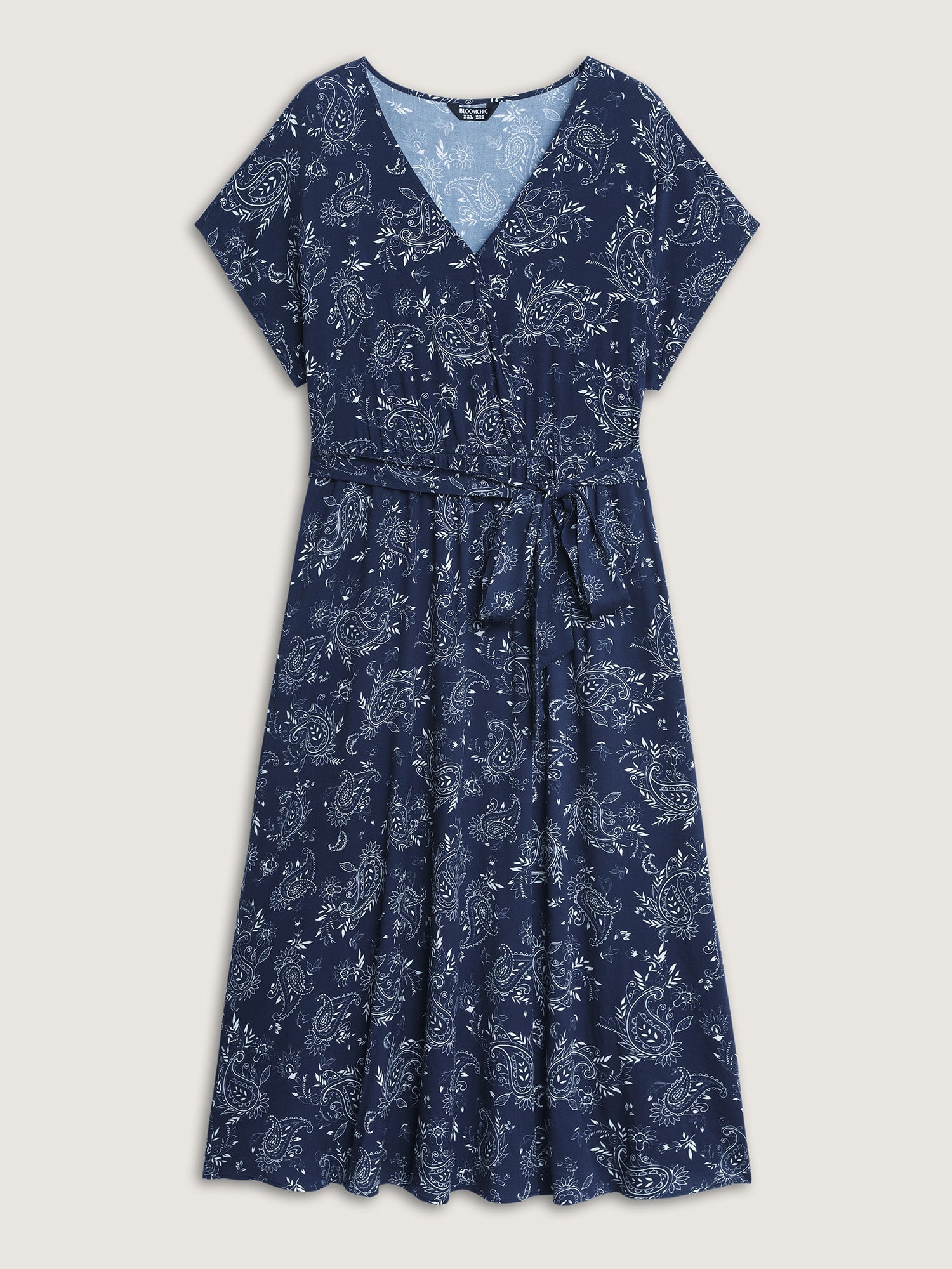 Floral Print Surplice Neck Mdii Dress