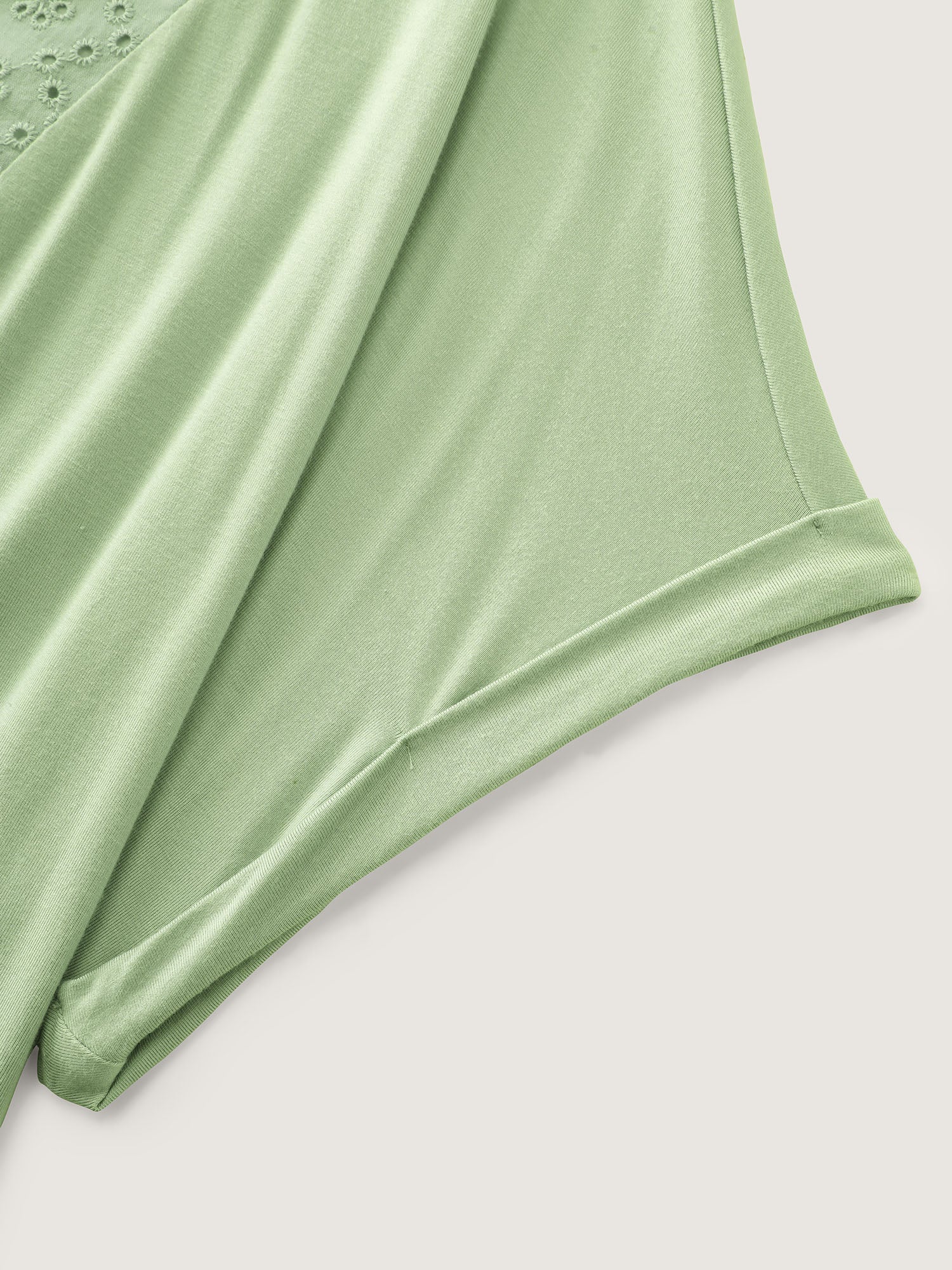 Textured Cut Out V-Neck T-Shirt