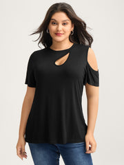 Supersoft Solid Cut-Out Shoulder T-Shirt