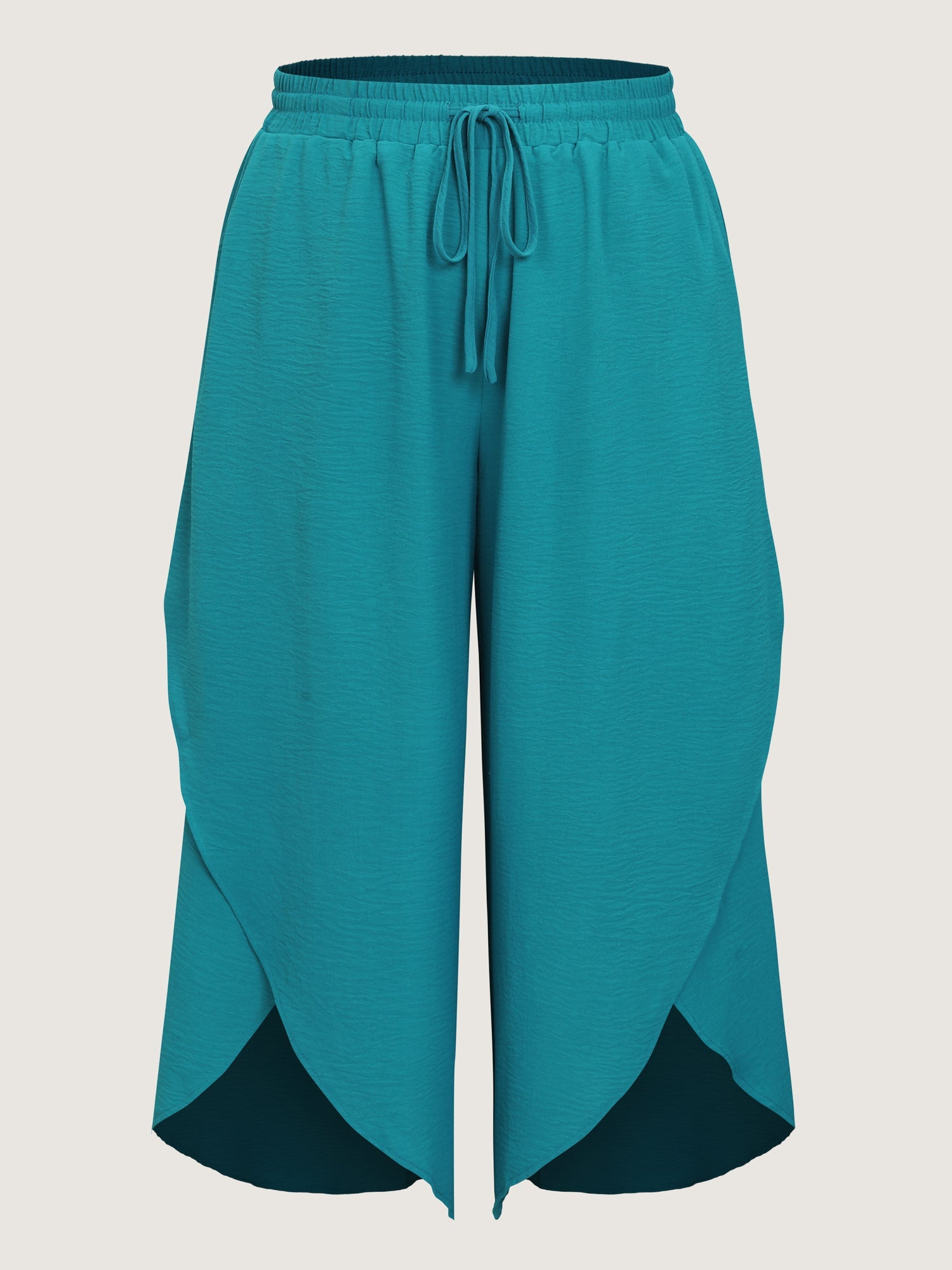 Petal Hem Split Wide leg Pants