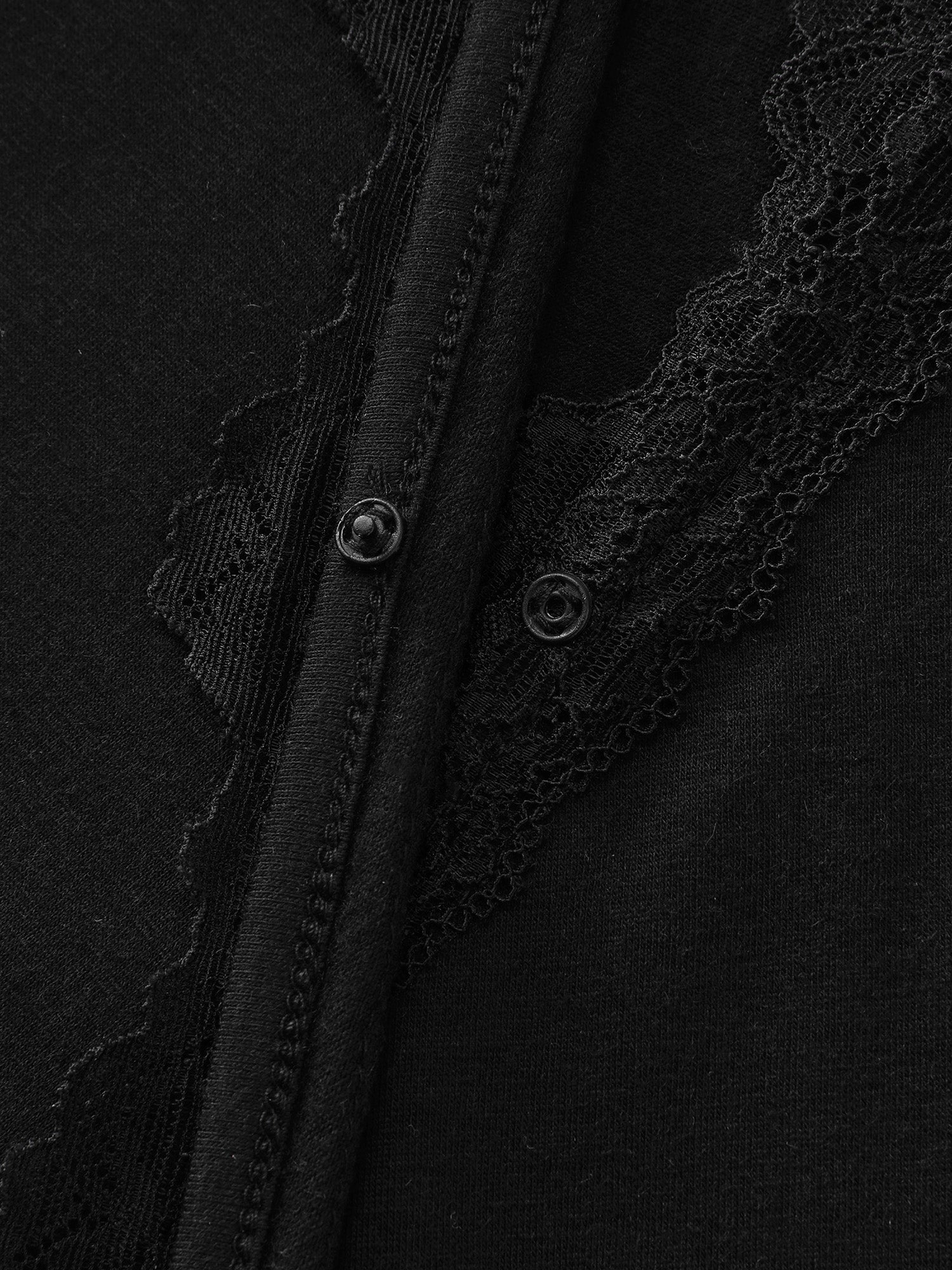 Lace Trim Side-Tie Pockets Nightgown