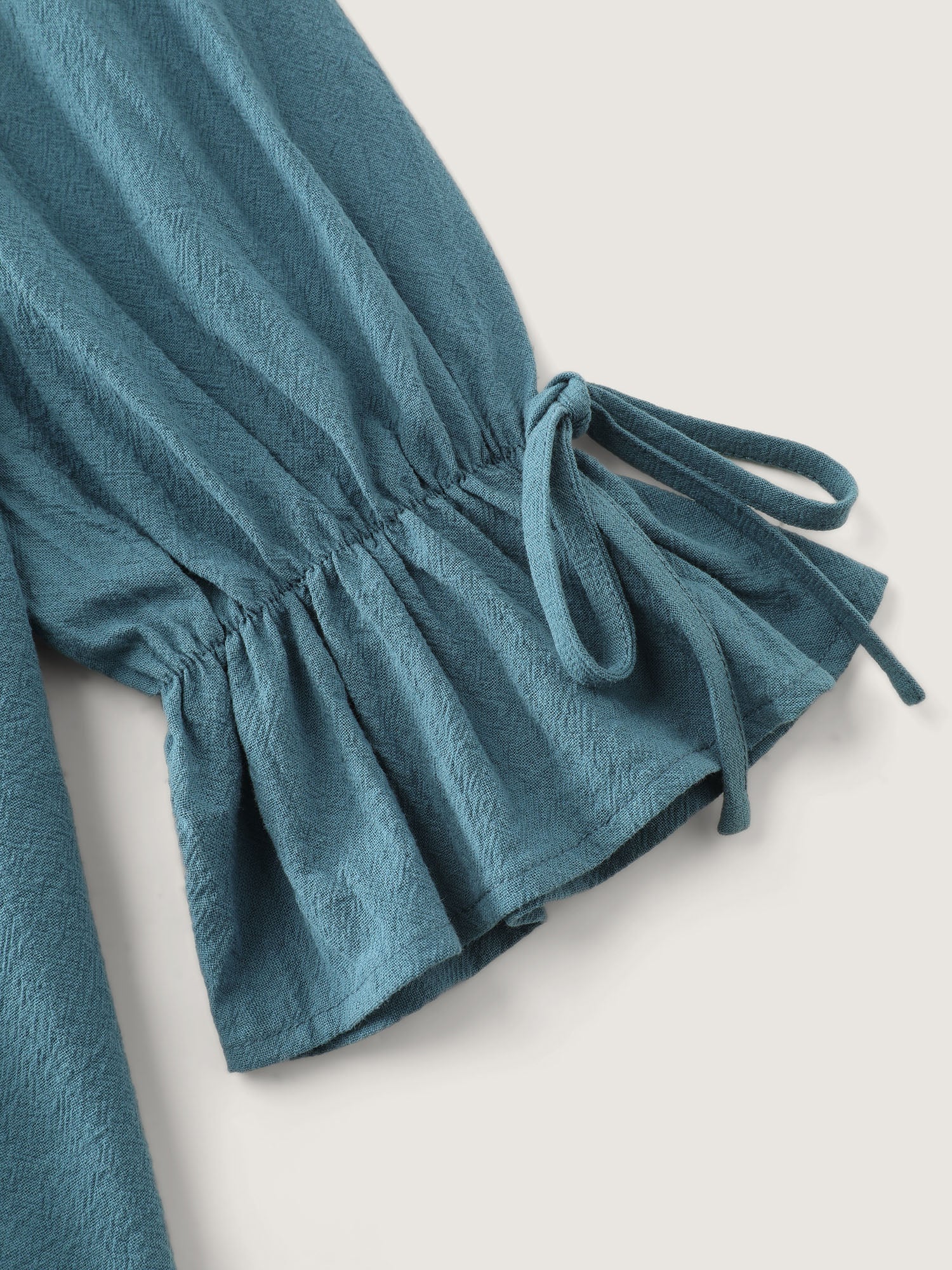 Pure Cotton Toothpick Pleat Tie Blouse