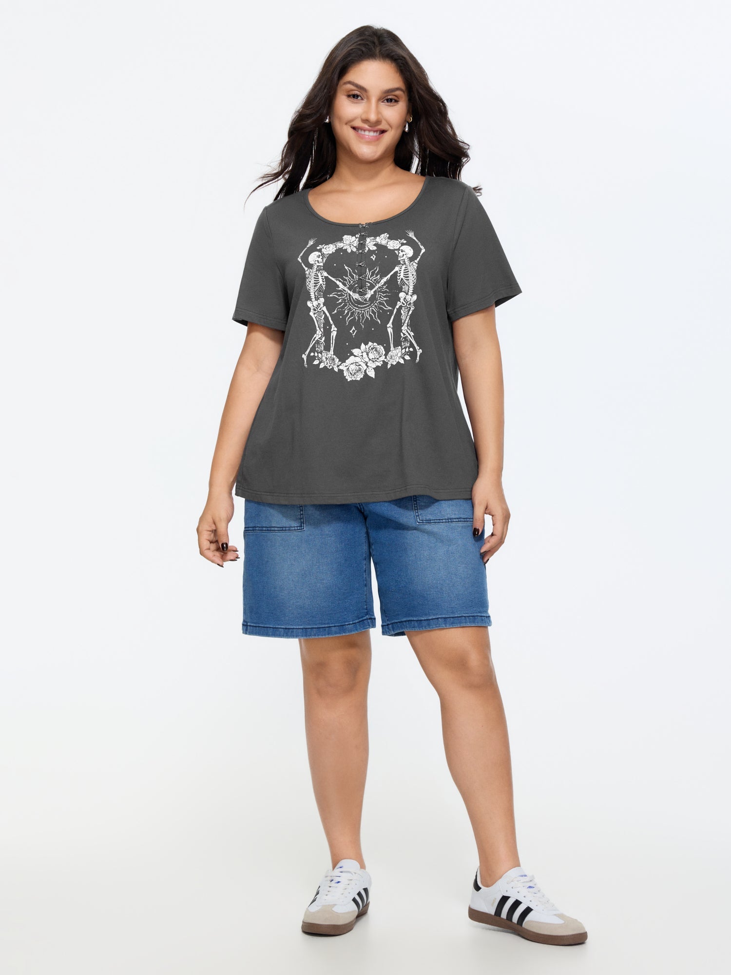Cotton Sumerween Skull Print T-Shirt