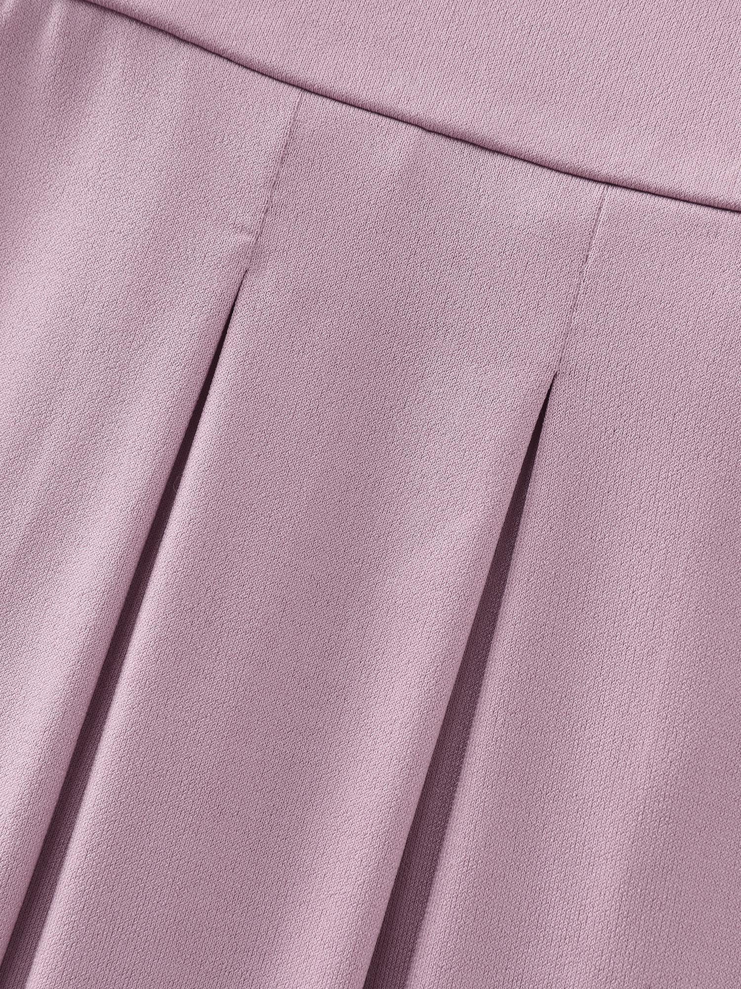 V-Neck Pleated Plain Knit Top