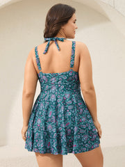 Paisley Print Anti Float Tie One-Piece Swimsuit