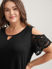 Sleeve Cut-Out Cold-Shoulder T-Shirt