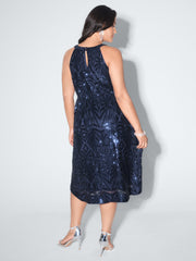 Sparkly Sequin Halter Neck Mini Dress