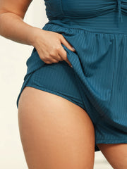 Adjustable Drawstring Pockets One-Piece Swimsuit