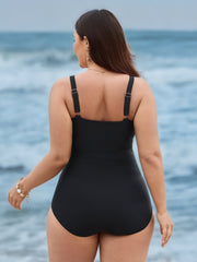 Colorblock Ruched Tummy-Control One-Piece Swimsuit