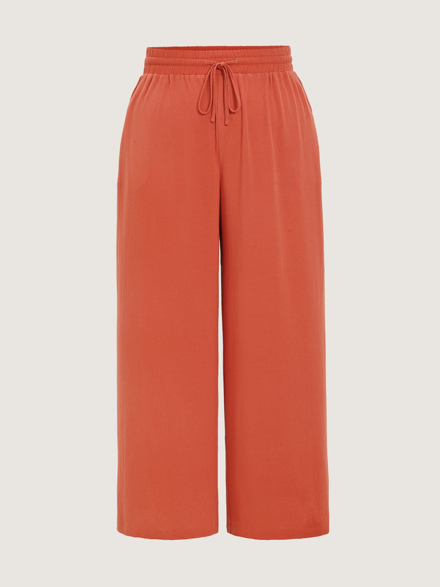 Drawstring Waist Breezy Straight-Leg Pants