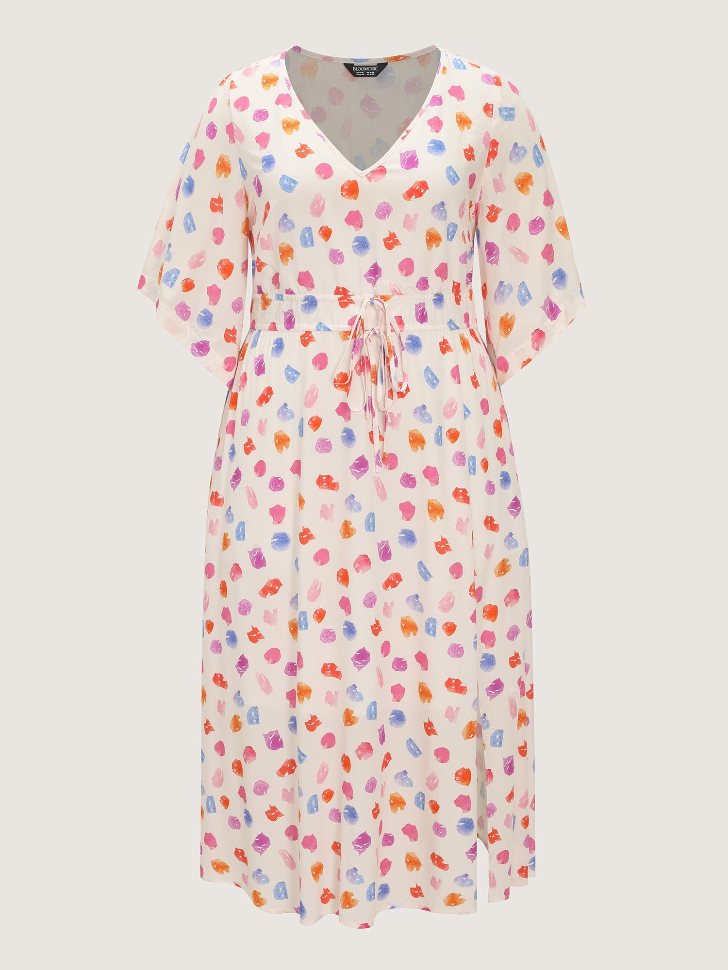 Colorful Paint Strokes Print Flowy Maxi Dress