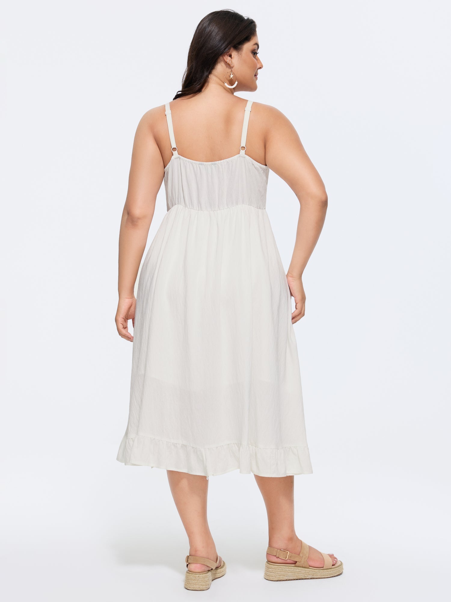 Floral Embroidered Flowy Midi Dress