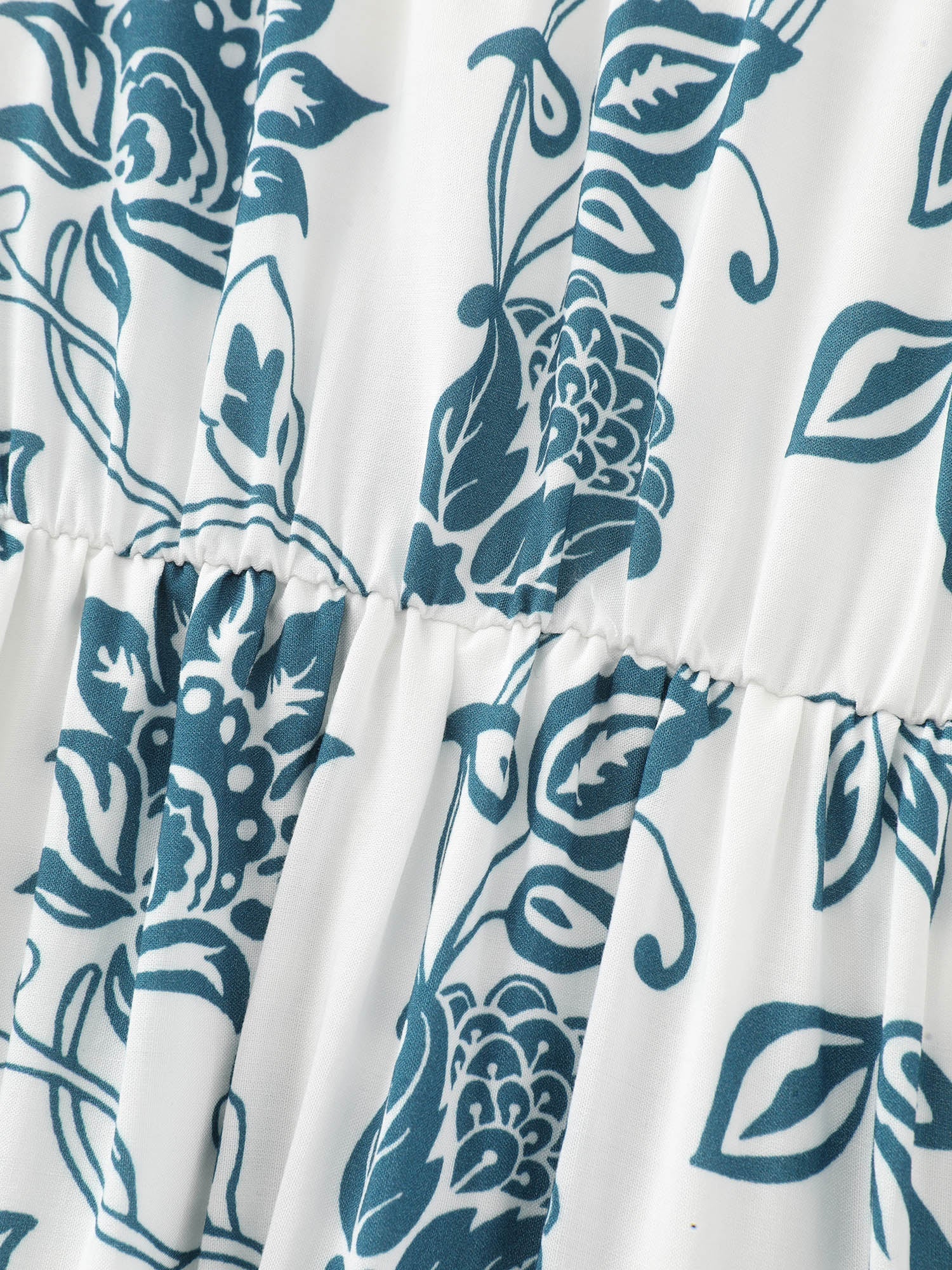 Floral Print Neck-Tie Color Contrast Maxi Dress