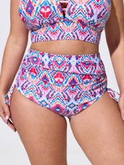 Geometric Print High Waisted Swim Bottoms