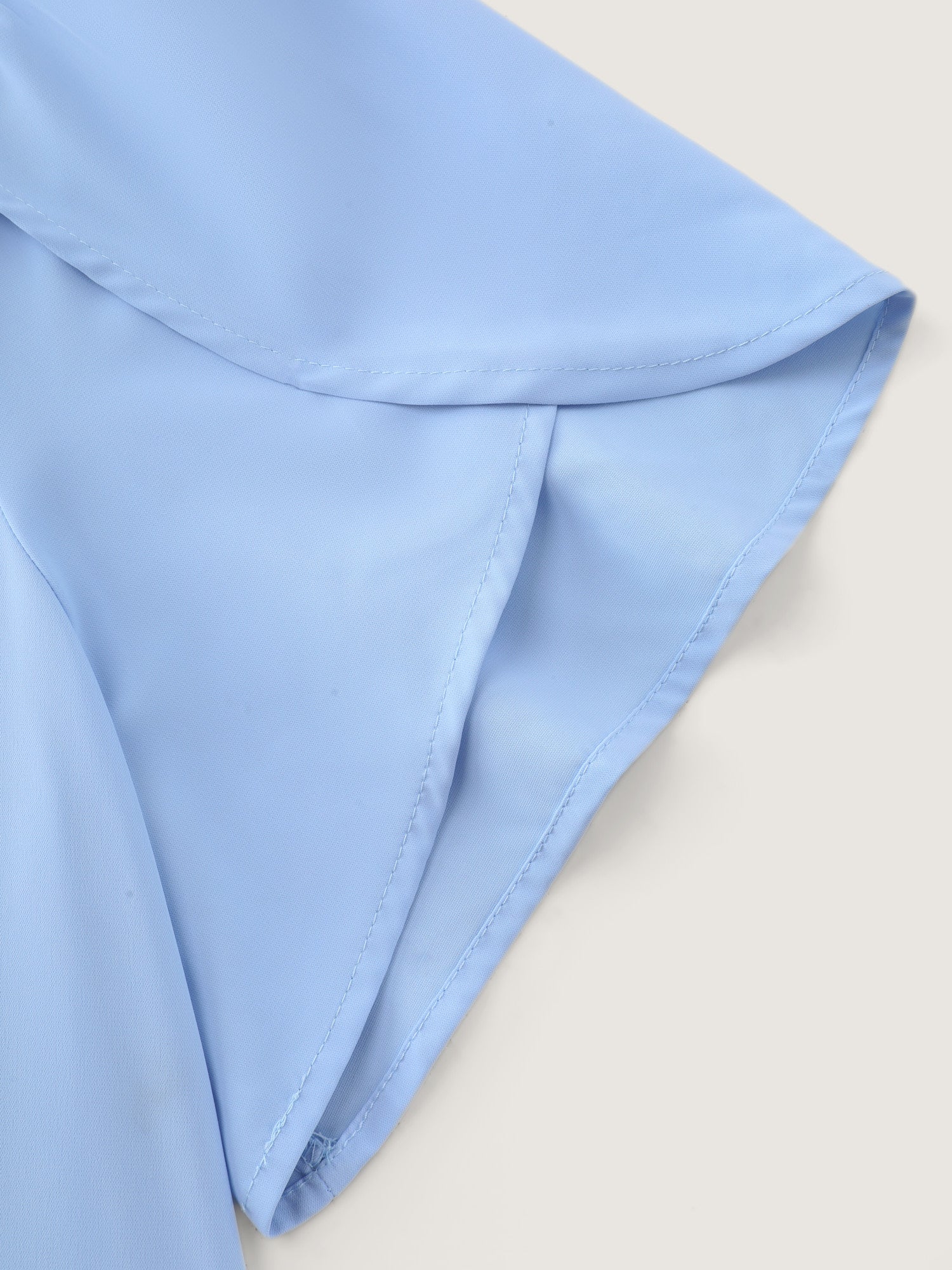 Petal Sleeve Drawstring Waist Plain Maxi Dress