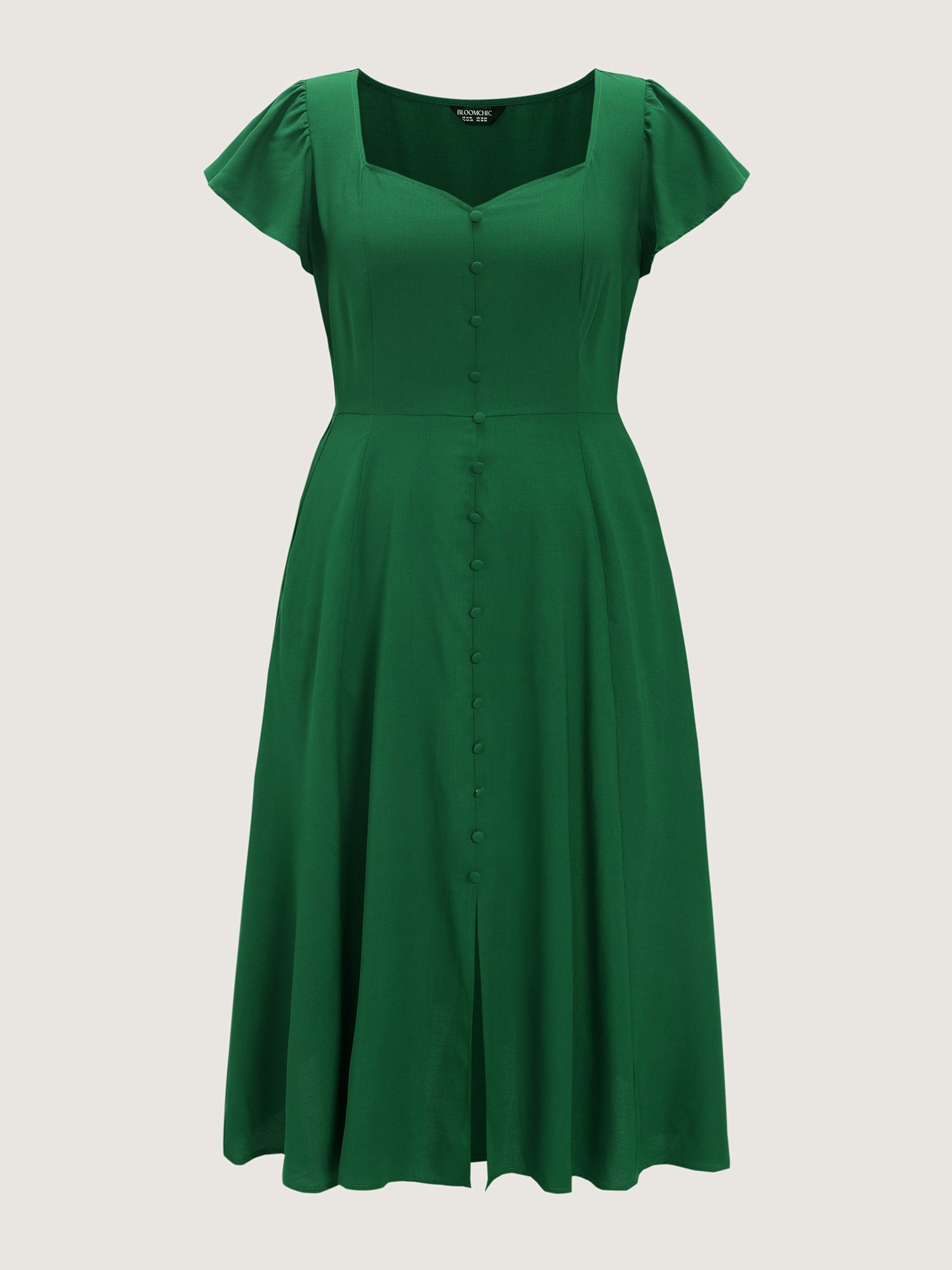Sweetheart Neckline Button Detail Maxi Dress