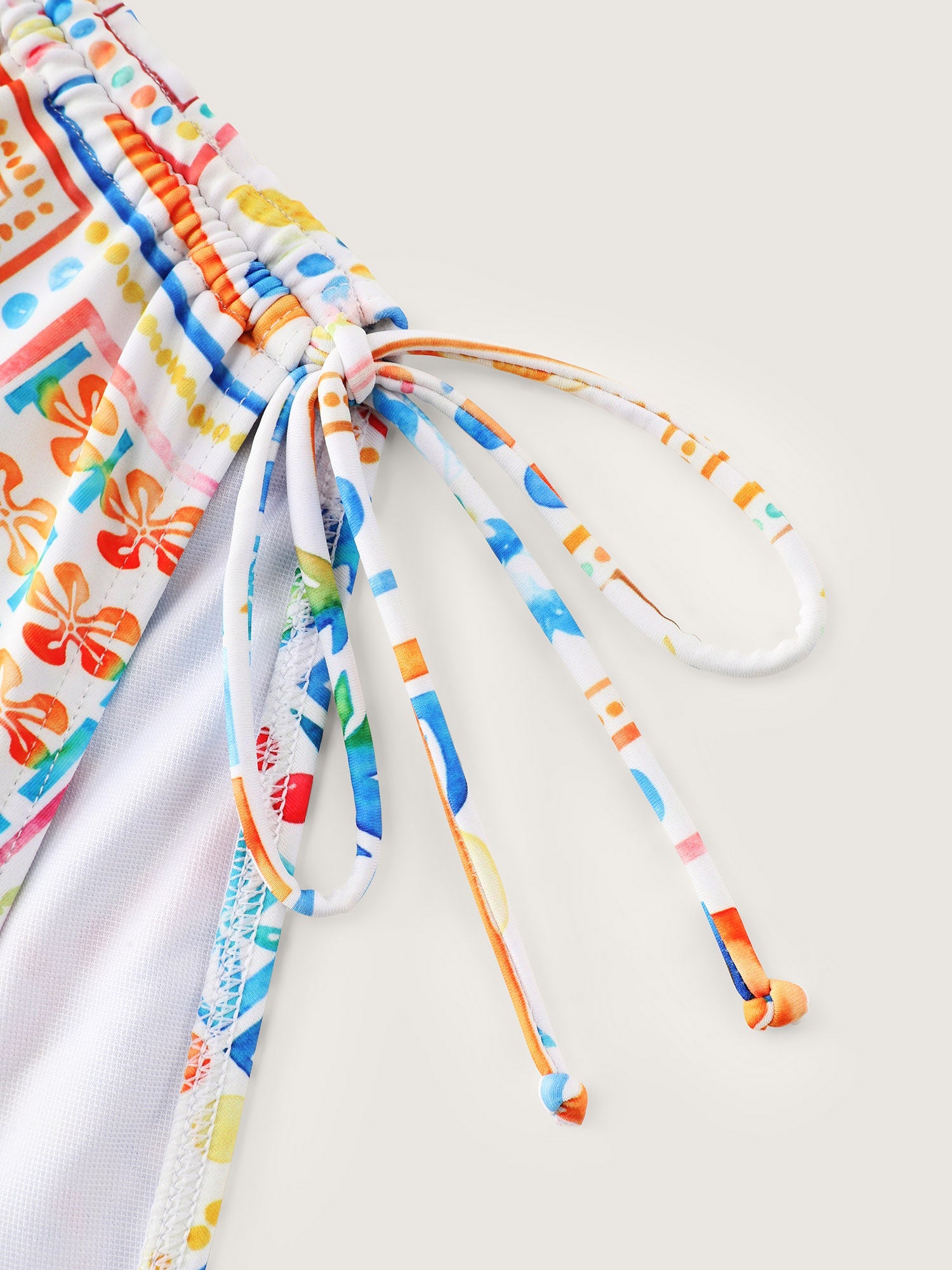 Majolica Print Drawstring One-Piece Swim