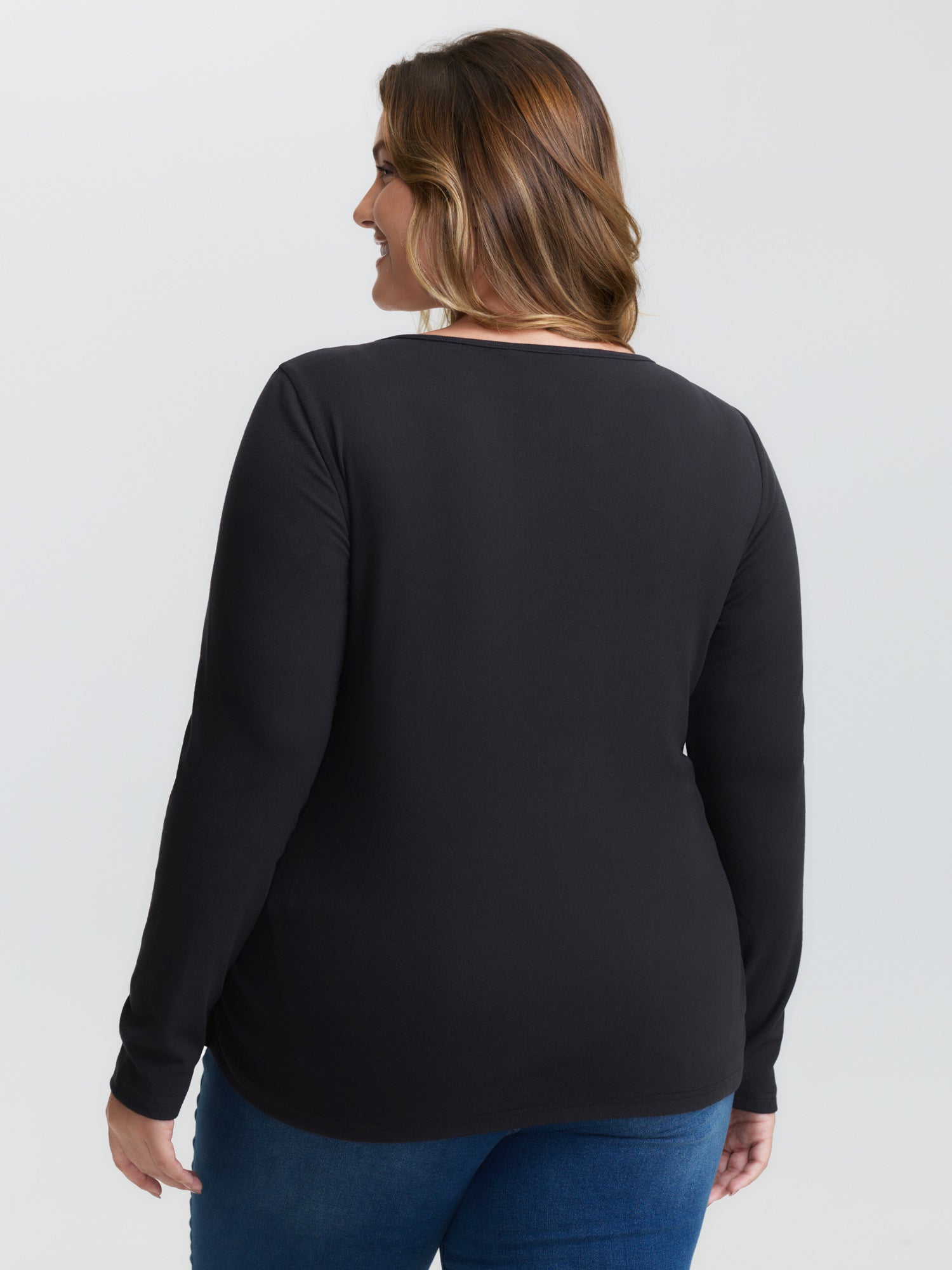 Ribbed Round Neck Cozy T-Shirt