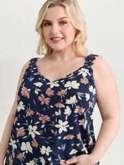 Floral Patchwork Lace Straps Tank Top