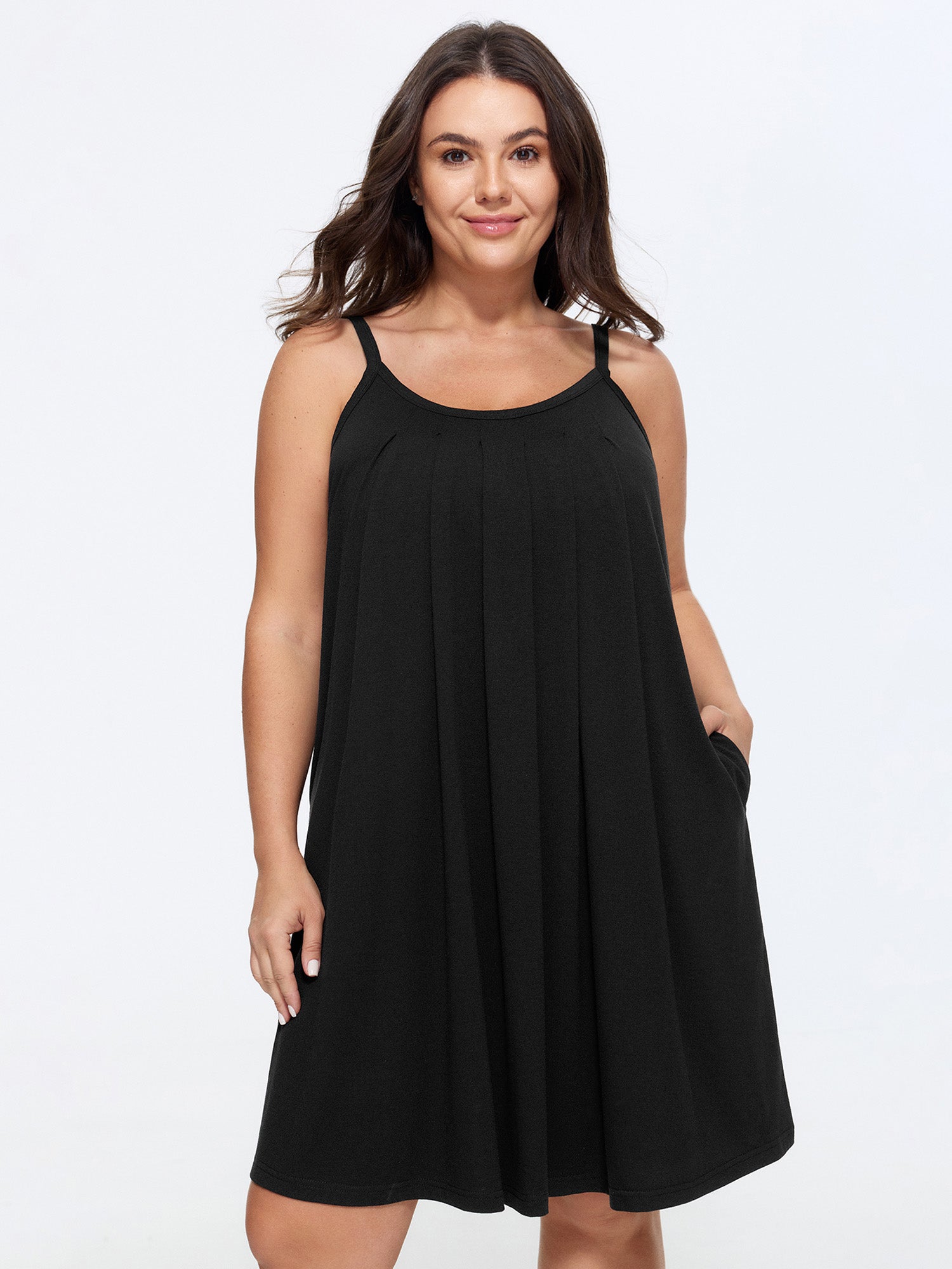 Supersoft Plain Pleated Front Backless Lounge Dress