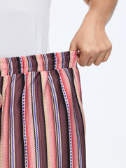 Boho Striped Print Wide-Leg Pants