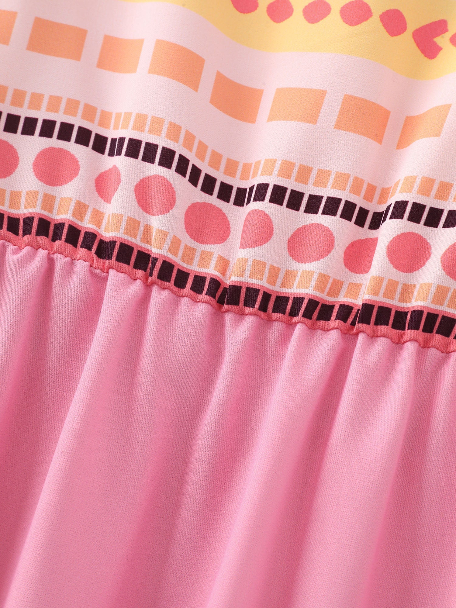 Colorful Striped Print Drawstring Neckline Maxi Dress