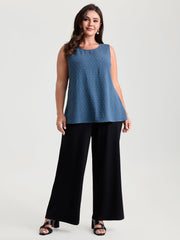 Cut-Out Textured Open Back Tank Top