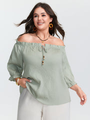 Ruffled Off-Shoulder Neckline Blouse
