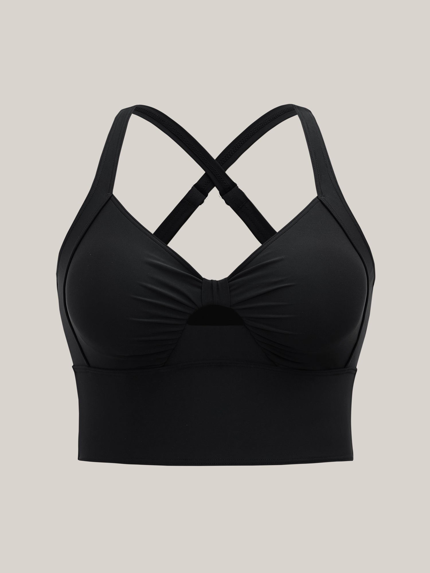 Cut-Out Twisted-Front Swim Top