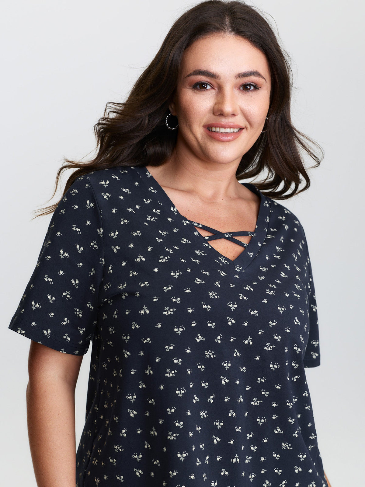 Cotton Spring Things Neckline Cut-Out T-Shirt