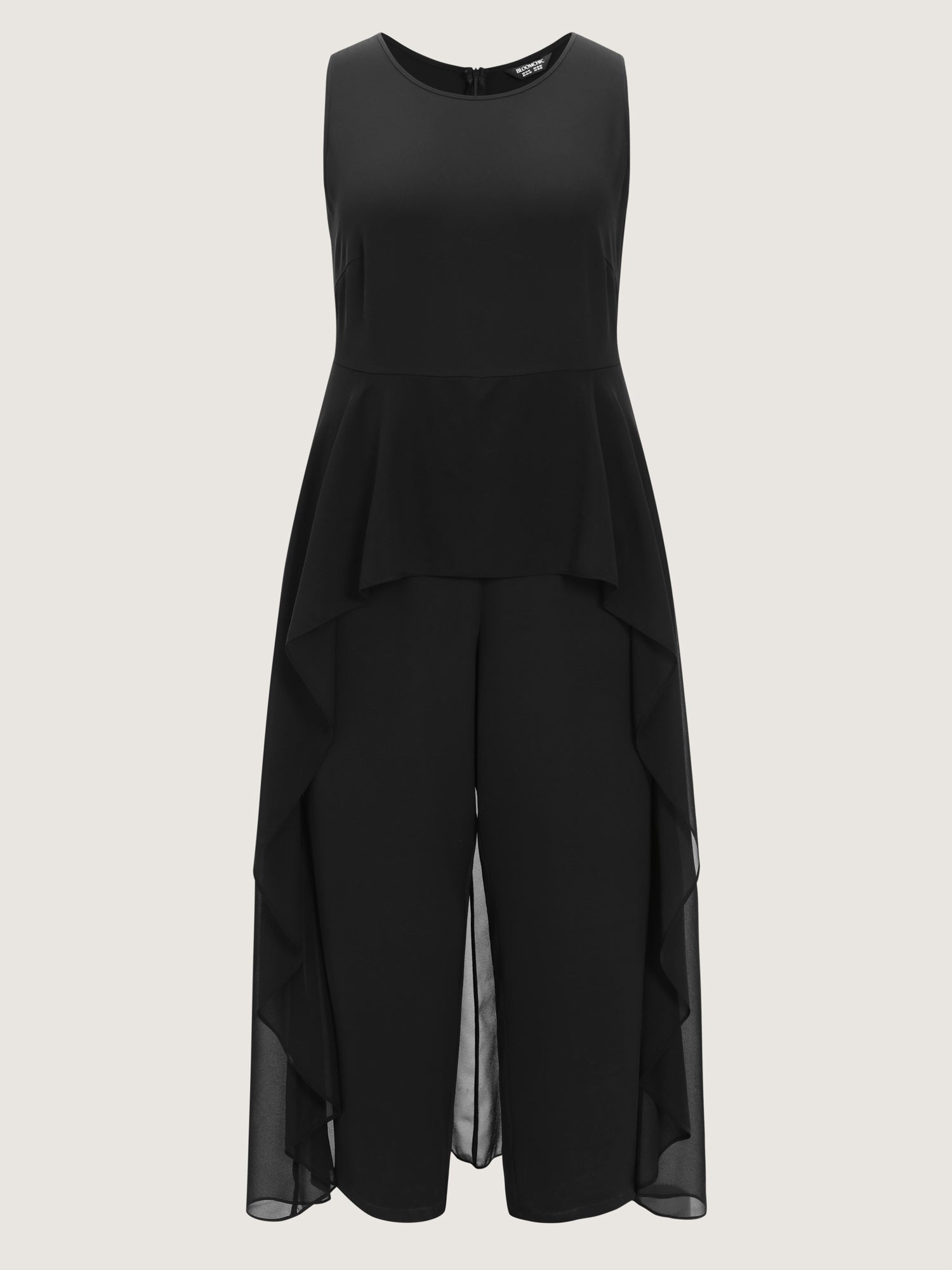 Stretchy Sheer Layered Sleeveless Jumpsuit