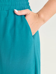 Petal Hem Split Wide leg Pants