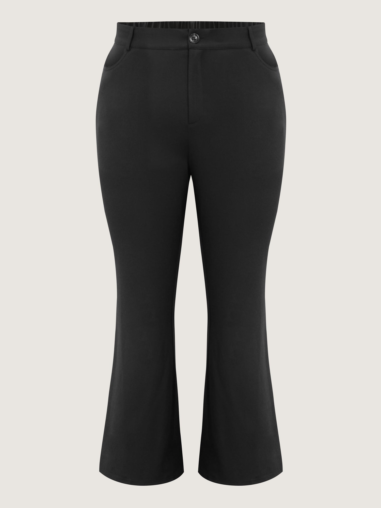 Stretchy Waist Crease Line Flared Pants