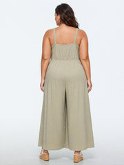 Cotton Sleeveless Wide-Leg Jumpsuit