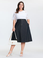 Stretchy Maxi Denim Skirt