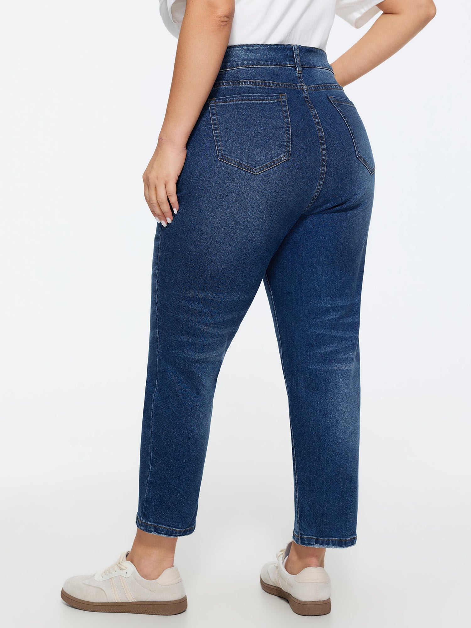 Stretchy High-Rise Cropped Jeans