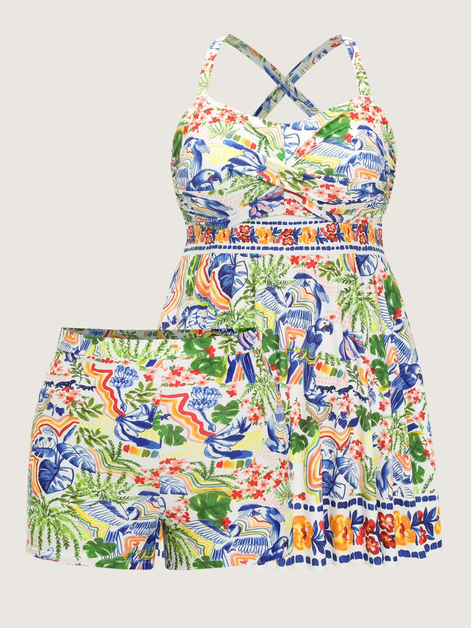 European Summer Print Swim Dress