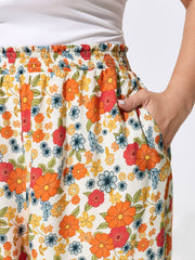 Supersoft Floral Print Ruffled Hem Pants